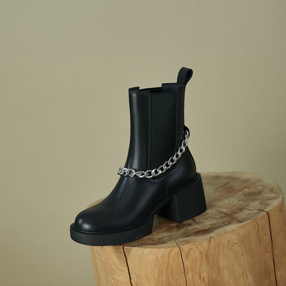 Botas Martin de suela gruesa y punta redonda para mujer, informales, combinables