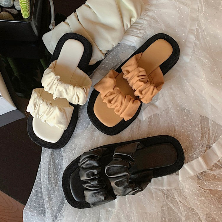 Versión coreana de sandalias y pantuflas de plataforma Fairy Toe