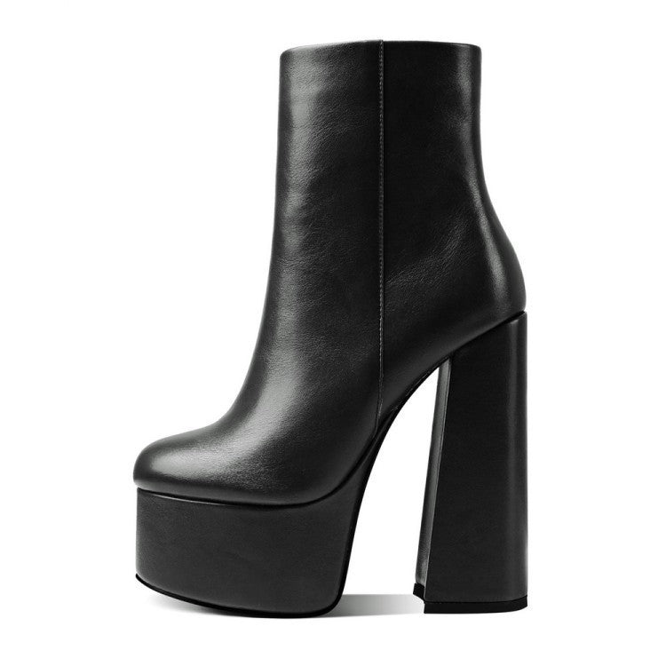 Botas femininas plus size de salto alto e grosso