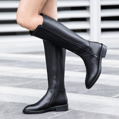 Outono e inverno novas botas de montaria femininas estilo britânico