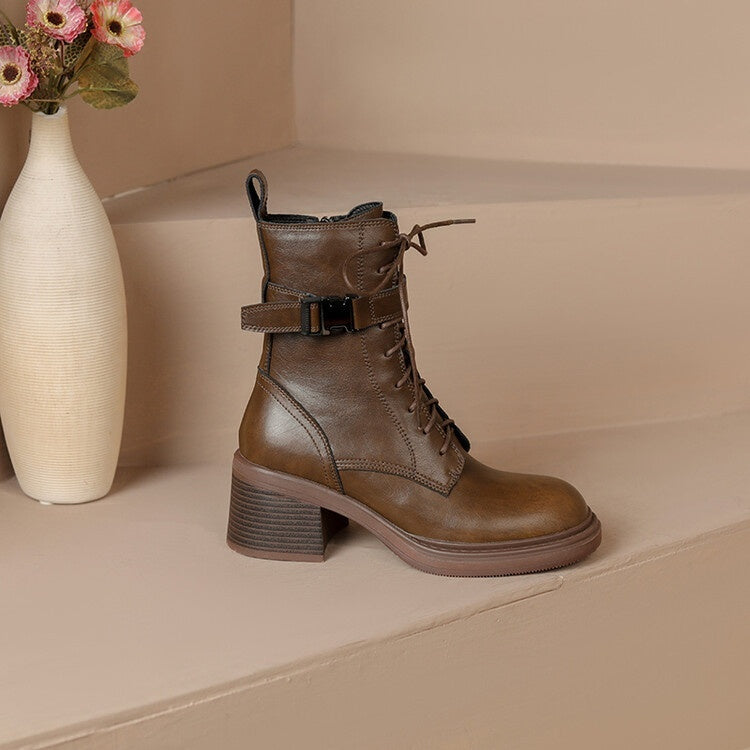 Botas de estilo europeo americano y francés para mujer, de otoño e invierno, de estilo nicho