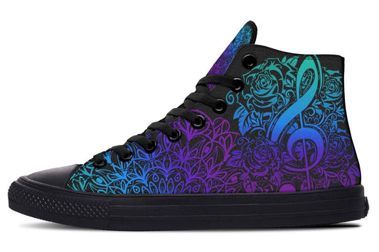 Printed Couple High-top Canvas Shoes