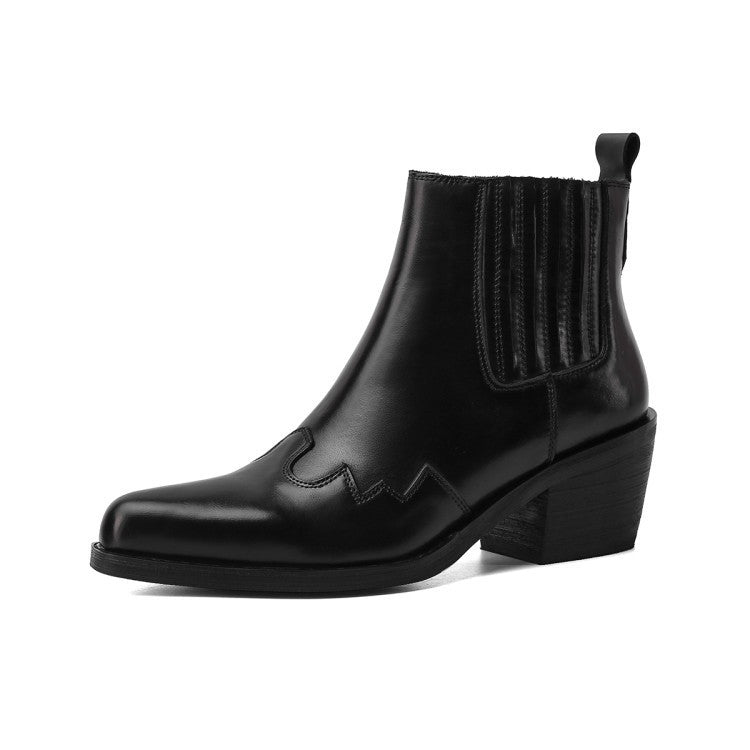 Botas de piel auténtica para mujer con punta puntiaguda