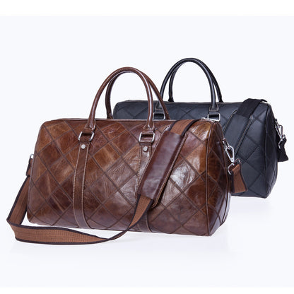 Bolso de lona vintage para hombre con cuadros