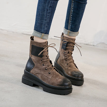 Botas Martin para mujer estilo británico estilo coreano tacón grueso salvaje