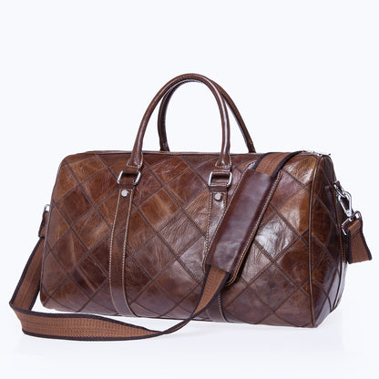 Bolso de lona vintage para hombre con cuadros