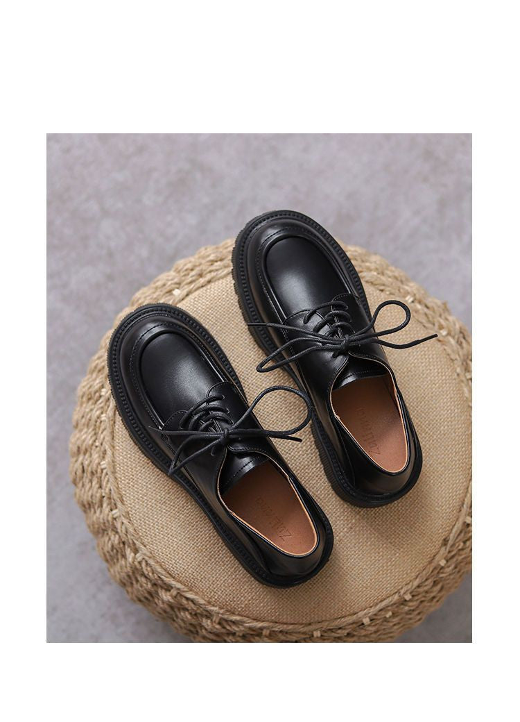 Mocasines japoneses de estilo británico con cordones y suela gruesa