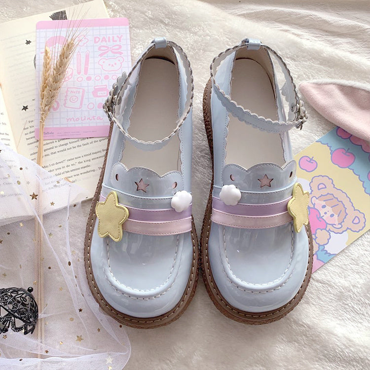 Sapatos de boneca de estudante de cabeça redonda japonesa Lolita