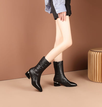 Botas Martin de cachemira burdeos Plus para mujer, botas de piel combinables para niños