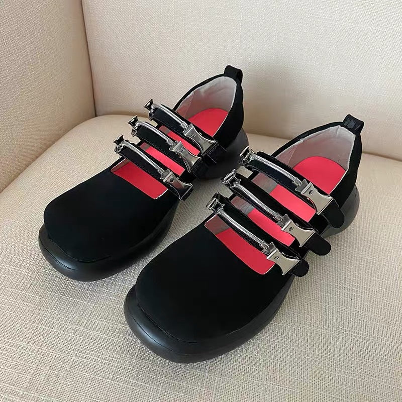 Zapatos Mary Jane pequeños de cuero estilo británico vintage negros