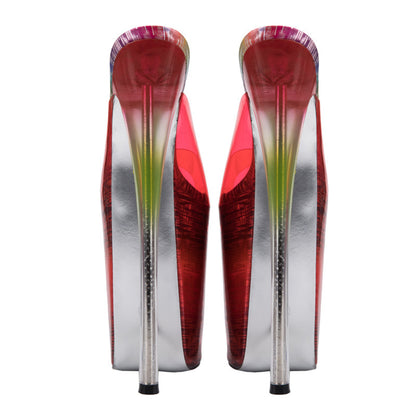 Super High Stiletto Transparent Glass Plastic Slippers