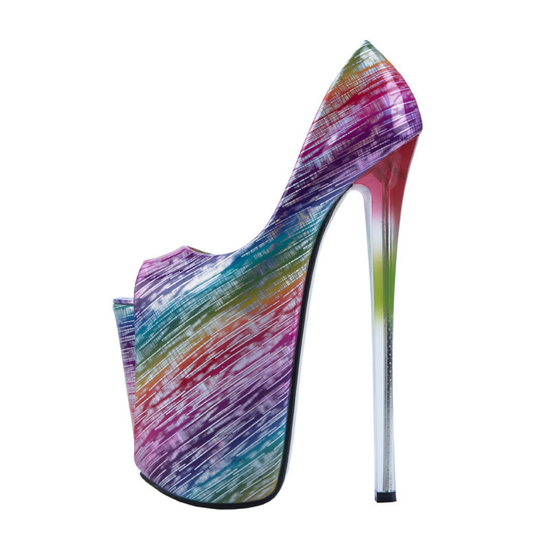 A Large Size 34-47 High Heel Shoes With Thin Heel And 22Cm Fish Mouth