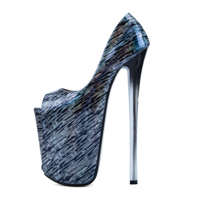 A Large Size 34-47 High Heel Shoes With Thin Heel And 22Cm Fish Mouth