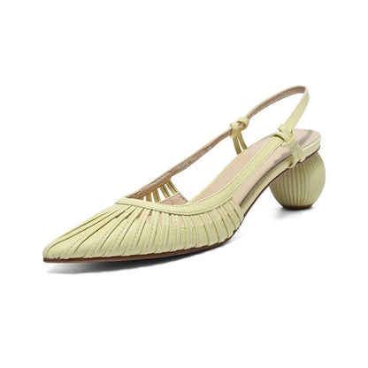 Pointed Toe Sandals Hollow Back Hollow Sandals Shaped Heel