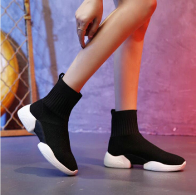 Botas altas de estilo hip hop para mujer, que combinan con todo, a la moda