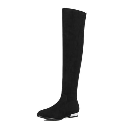 Botas de ante por encima de la rodilla Botas elásticas para mujer