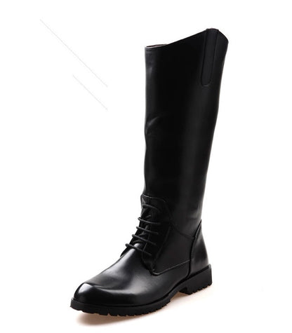 Botas de montaria para mulheres e homens, botas longas de couro à prova d'água, pretas, marrons, botas altas até o joelho