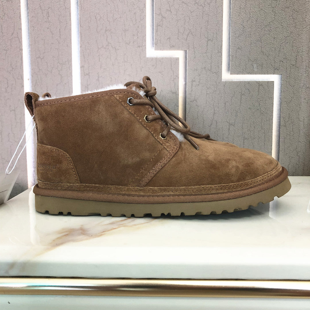 Botas de nieve altas y peludas para hombre, zapatos de algodón esmerilado