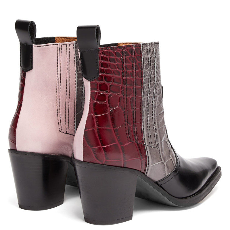 Botas femininas com estampa de pedra tamanho grande