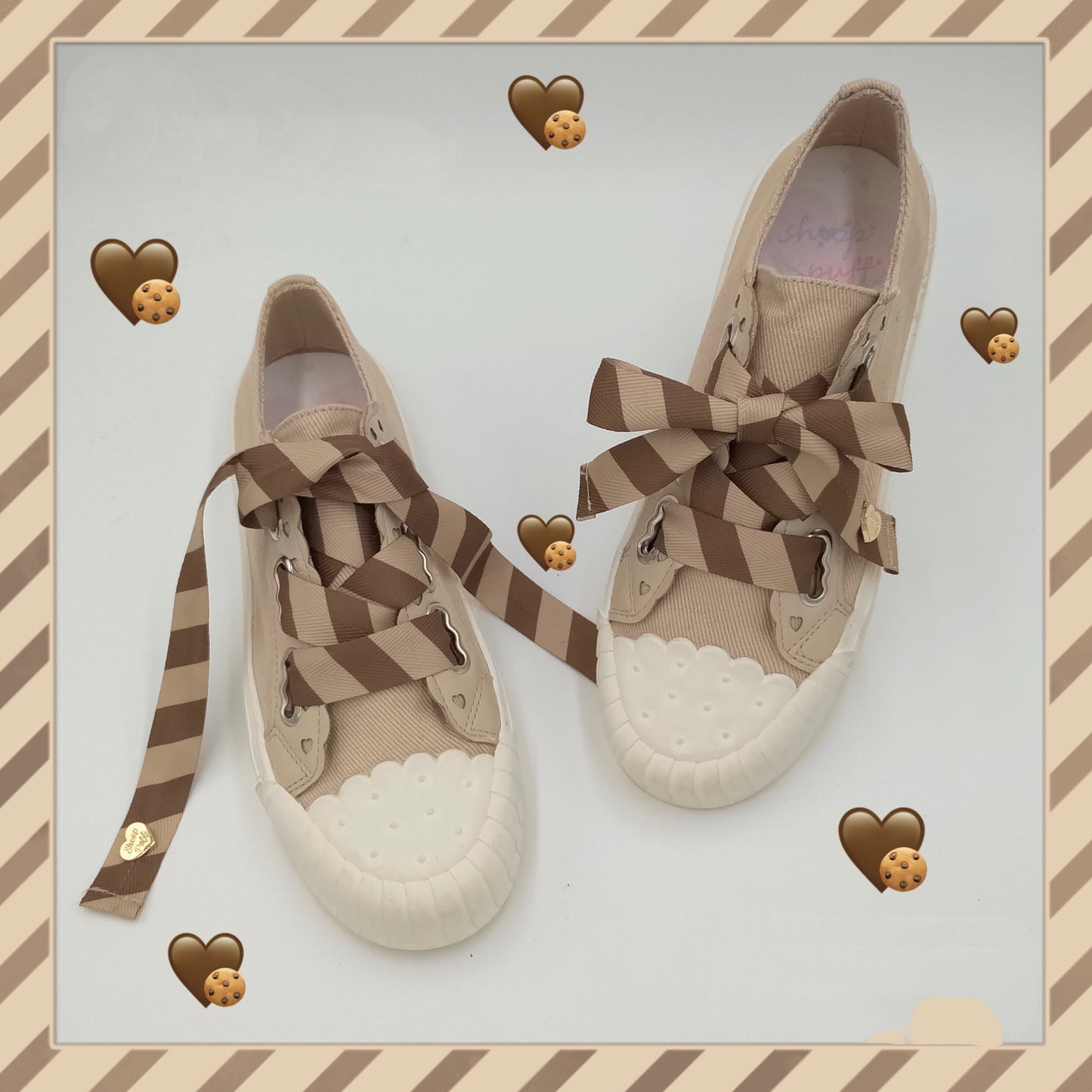 Zapatos de lona con forma de galleta pequeña, estilo oveja, estilo Lolita, originales, Wild Biscuit