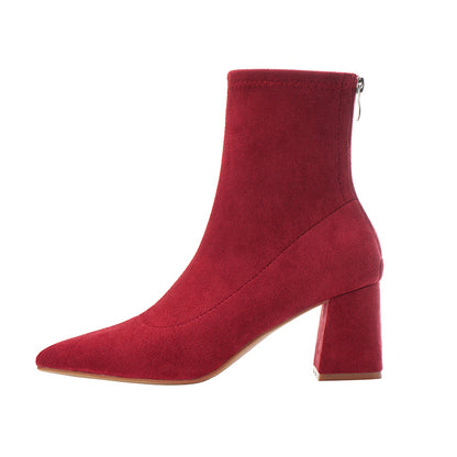 Botas cortas rojas de mujer