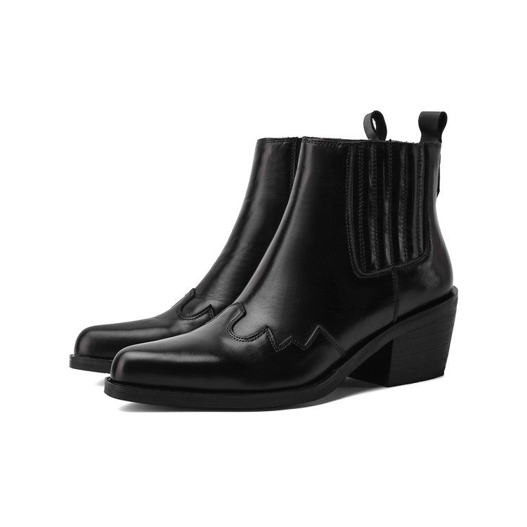 Botas de piel auténtica para mujer con punta puntiaguda