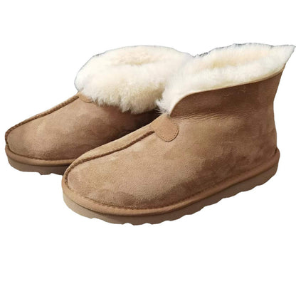 Botas de nieve de piel de ante de moda para mujer