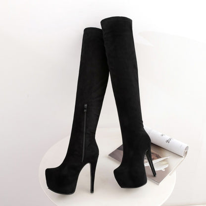 Autumn And Winter New High-heeled Women's Nightclub Over-the-knee Boots