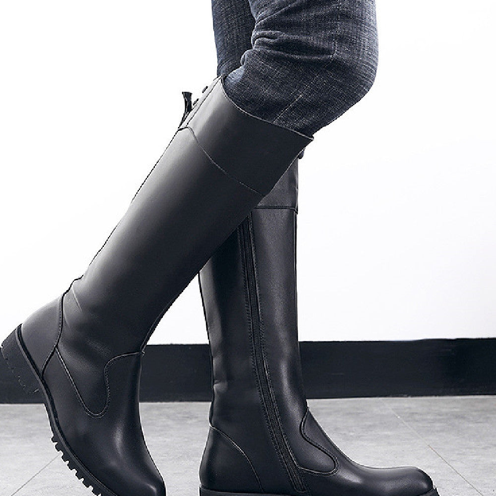 Botas altas de cuero de moda para hombre