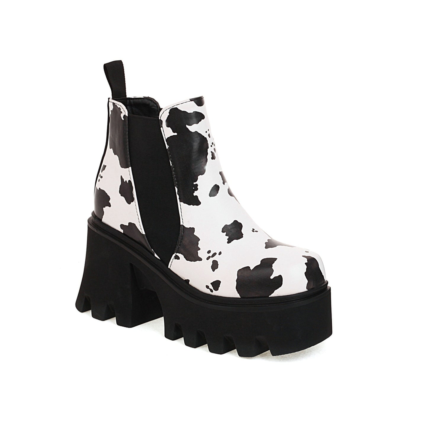 Novas botas femininas de cano curto com sola grossa de outono e inverno estilo punk