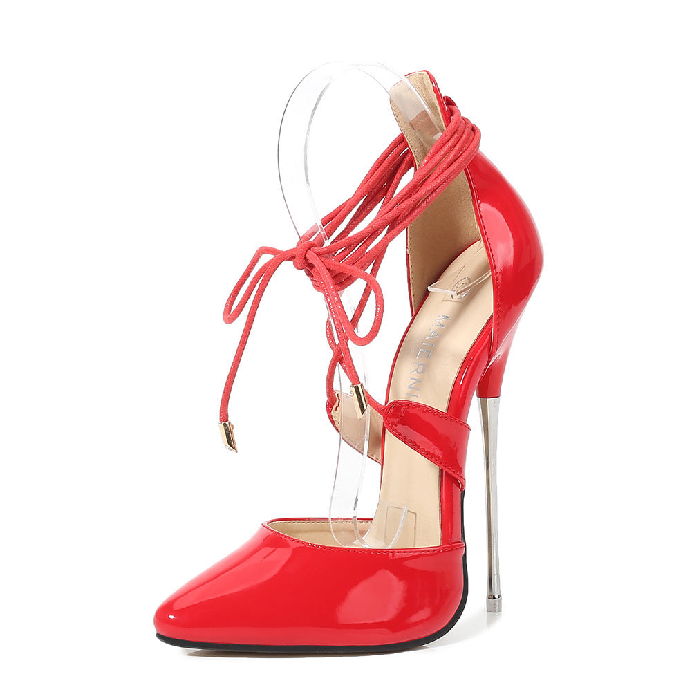 Hollow high-heeled shoes