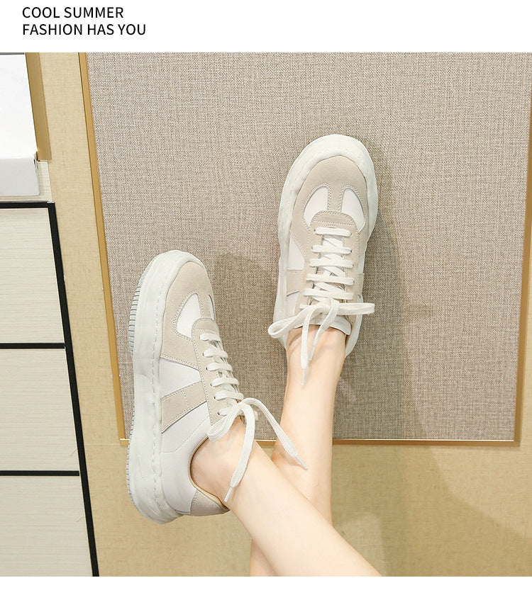 Slim Casual Sports Lace-up Women's White Shoes Fashion Sports Leisure Board