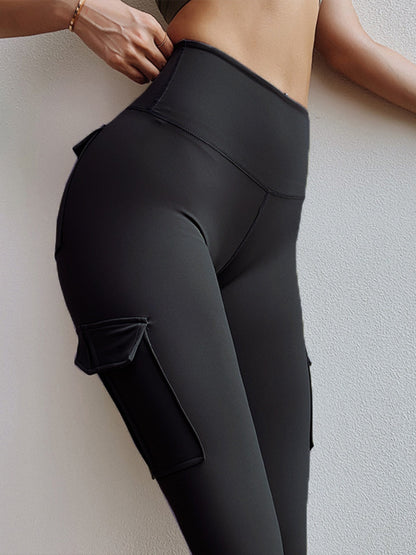 Pantalones deportivos de cintura alta con bolsillos