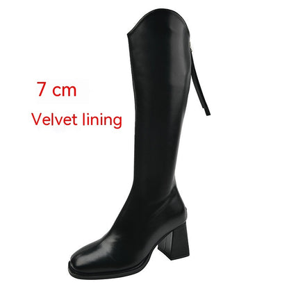 Botas longas elásticas femininas plus size abaixo do joelho