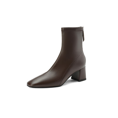 Botas femininas estilo francês pequenas de cano curto