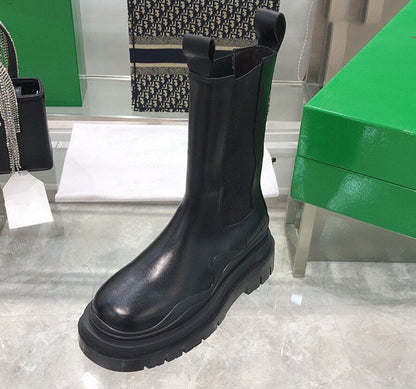 Nuevas botas Martin de cuero con suela gruesa para mujer, primavera y otoño