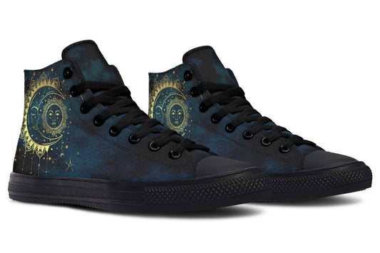 Printed Couple High-top Canvas Shoes