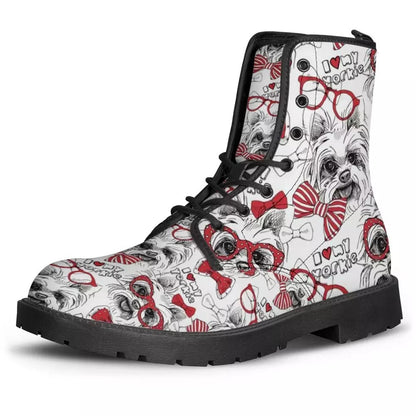 Female Buskin Autumn And Winter Skull Head Pu Boots Floral