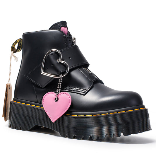 Botas de moda con forma de corazón de melocotón, botines con cremallera para mujer