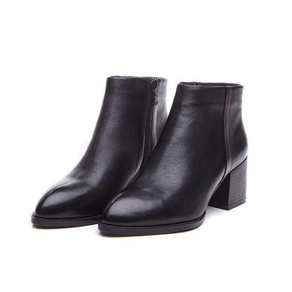 Botas de couro femininas de outono e inverno 2021 novas e botins