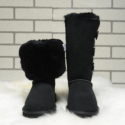 Snow boots women's fur one high tube