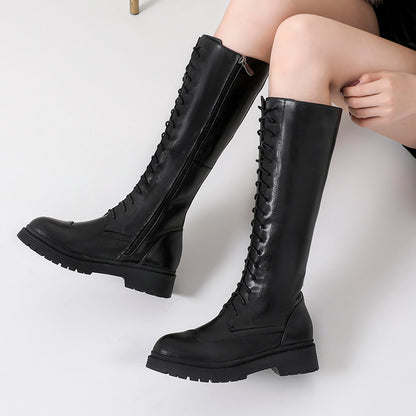 Botas de nieve todo en uno de lana alta para mujer, de invierno y terciopelo