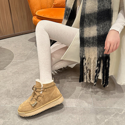 Add Velvet Thickening Students Warm Thick Sole Increase Cotton Shoes