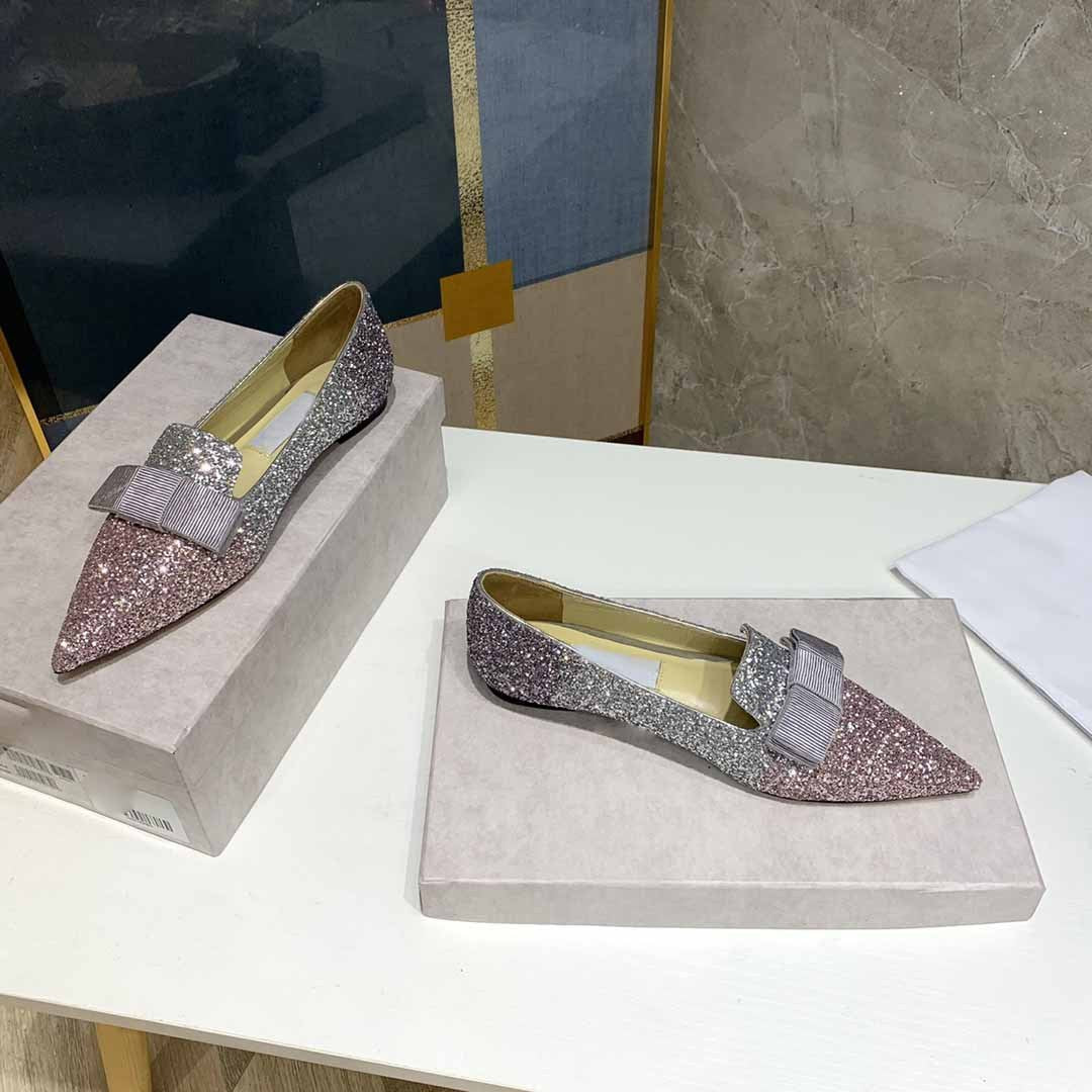 Zapatos de novia de tacón de aguja francés plano con cristales para mujer