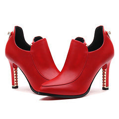 In the autumn of new Korean female high-heeled shoes all-match pointed shoes with a fine waterproof black ladies shoes