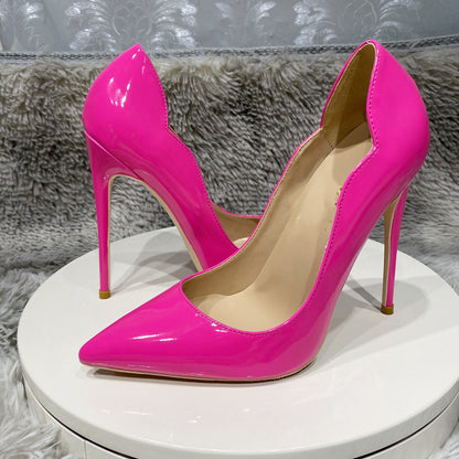 Zapatos de charol para mujer con tacones ultrafinos y tacones altos