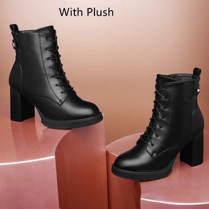 S Sapatos Femininos Estilo Britânico Outono E Inverno Botas Simples Salto Alto Feminino