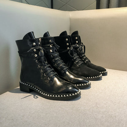 Botas Martin con cordones estilo británico para mujer, nuevas de otoño