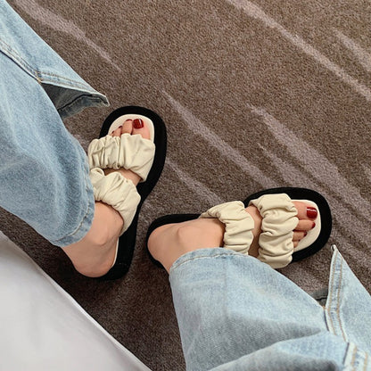 Versión coreana de sandalias y pantuflas de plataforma Fairy Toe