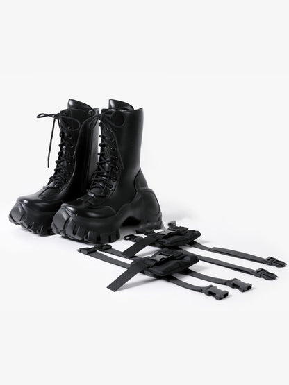 Botas femininas Martens de sola grossa, botas curtas estilo britânico